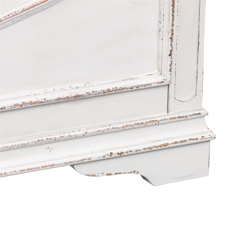 Pemberly Row Contemporary Magnolia Manor White King Upholstered Bed