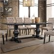 Pemberly Row Contemporary Trestle Dining Table in Vintage Black
