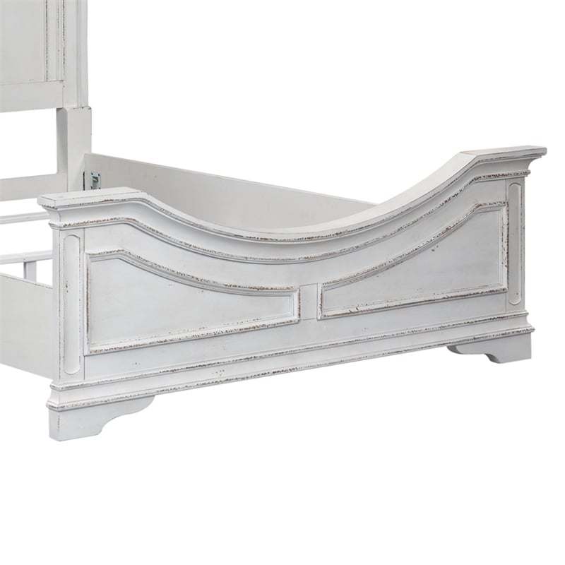 Pemberly Row Contemporary Magnolia Manor White Queen Panel Bed