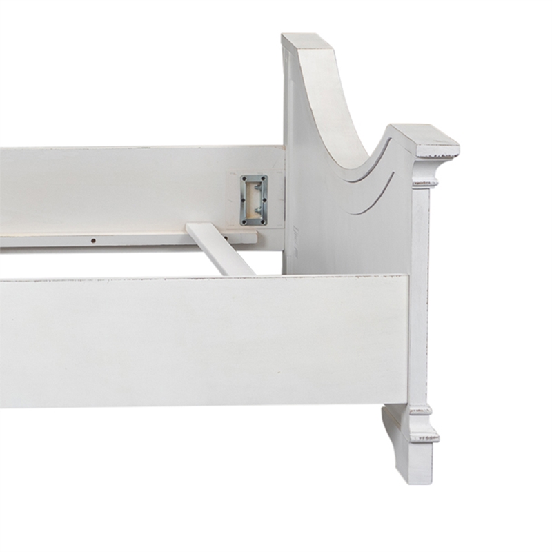 Pemberly Row Contemporary Magnolia Manor White Queen Panel Bed