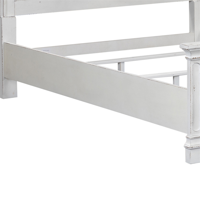 Pemberly Row Contemporary Magnolia Manor White Queen Panel Bed