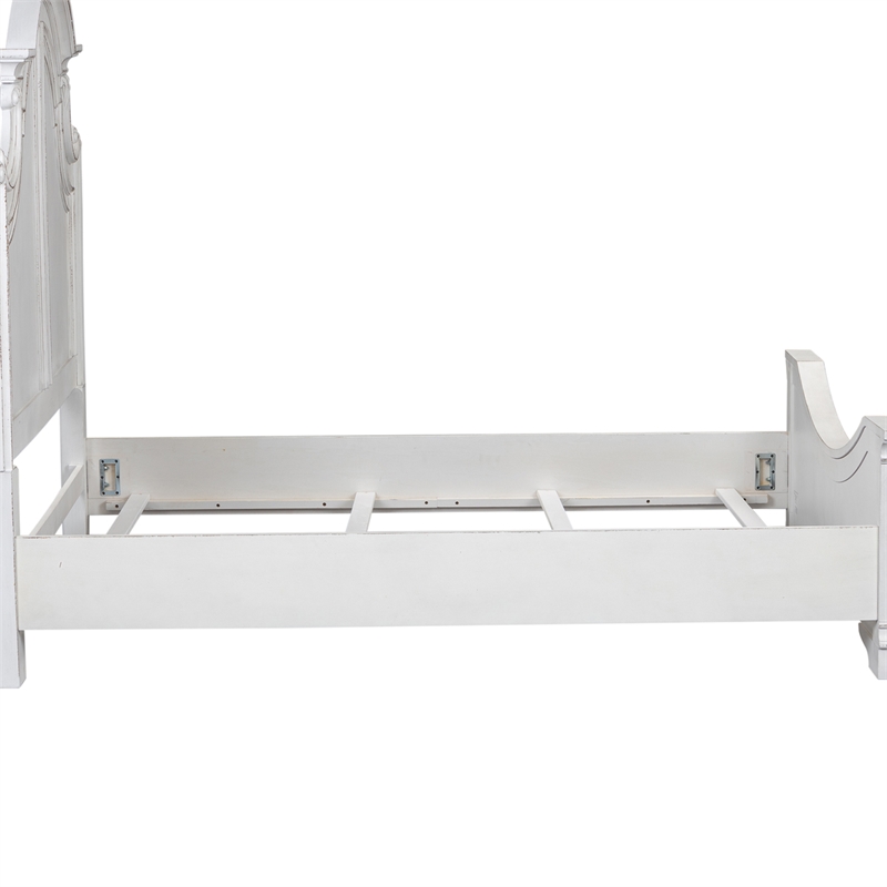 Pemberly Row Contemporary Magnolia Manor White Queen Panel Bed