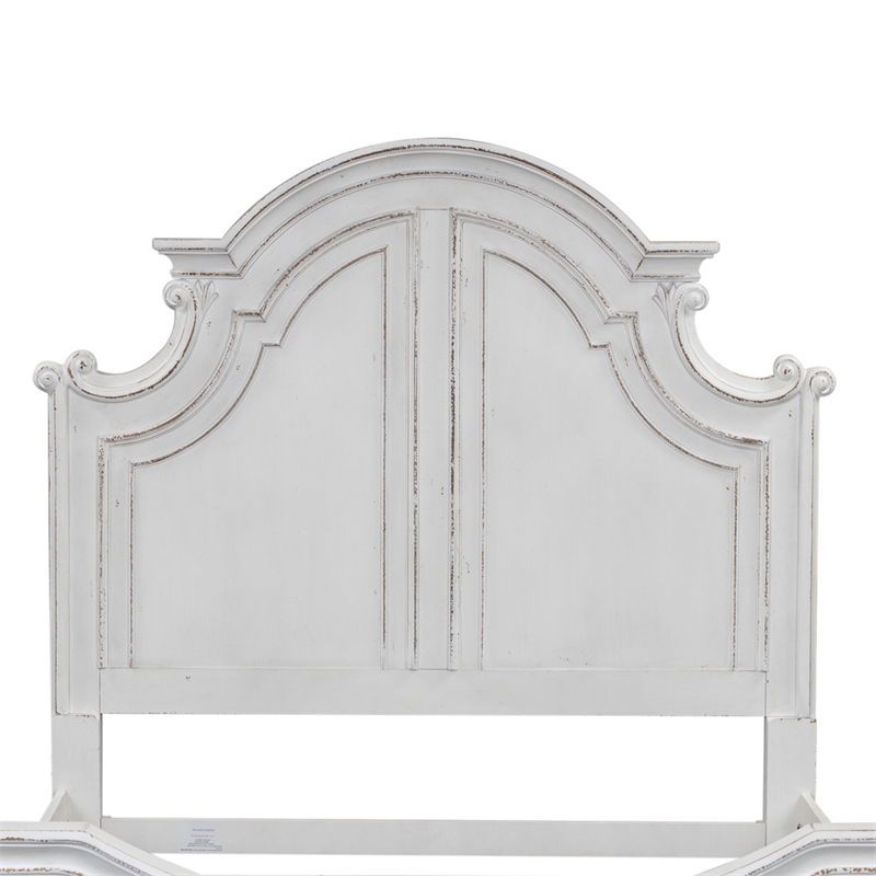 Pemberly Row Contemporary Magnolia Manor White Queen Panel Bed