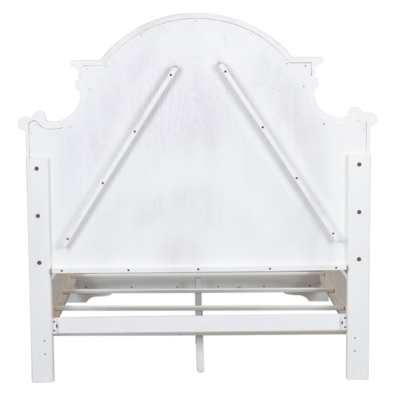 Pemberly Row Contemporary Magnolia Manor White Queen Panel Bed