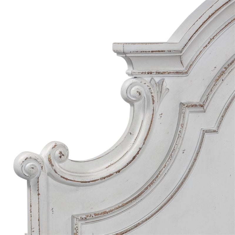 Pemberly Row Contemporary Magnolia Manor White Queen Panel Bed