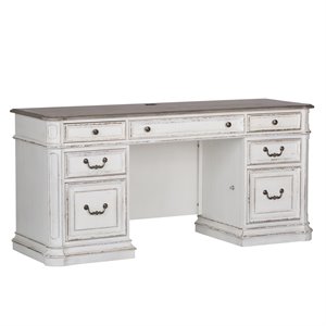 Pemberly Row Contemporary Wood Magnolia Manor White Finish Desk