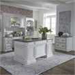 Pemberly Row Contemporary Wood Magnolia Manor White Finish Desk