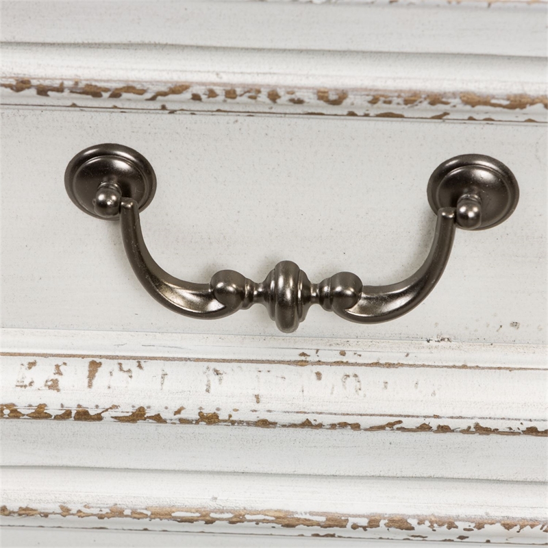 Pemberly Row Contemporary Wood Magnolia Manor White Finish Desk