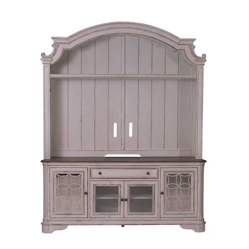 Pemberly Row Contemporary Magnolia Manor White Entertainment Center