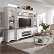 Pemberly Row Magnolia Manor White Entertainment Center with Piers