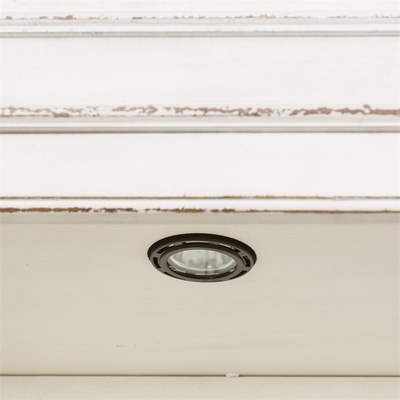 Pemberly Row Magnolia Manor White Entertainment Center with Piers