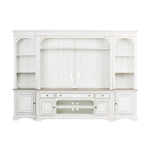 Pemberly Row Magnolia Manor White Entertainment Center with Piers