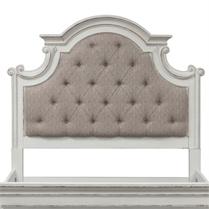 Pemberly Row Magnolia Manor White King Uph Panel Headboard - Engineered Wood