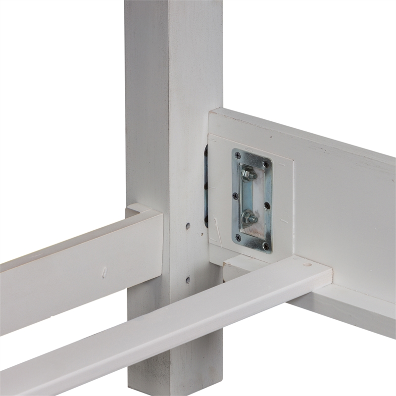 Pemberly Row Engineered Wood Contemporary White King Panel Bed