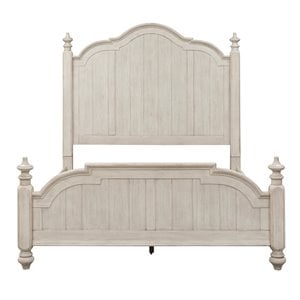 Pemberly Row Contemporary Farmhouse Reimagined White King Poster Bed