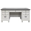 Pemberly Row Contemporary White Wood Double Pedestal Desk Executive Desk