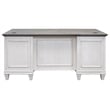 Pemberly Row Contemporary White Wood Double Pedestal Desk Executive Desk