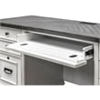 Pemberly Row Contemporary White Wood Double Pedestal Desk Executive Desk