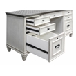 Pemberly Row Contemporary Wood Credenza Office Desk Writing Table White