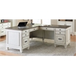 Pemberly Row Wood L-Desk and Return Writing Table and return Office Desk White
