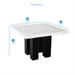 Pemberly Row Contemporary White Marble Top Square Dining Table