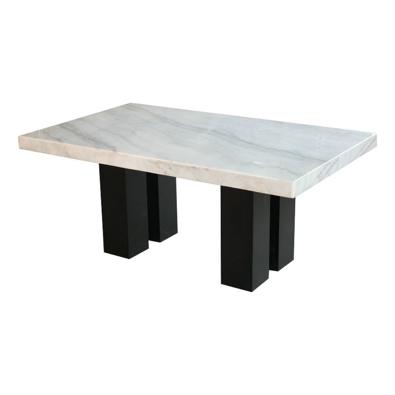 Pemberly Row White Marble Top Rectanglular Counter Height Dining Table
