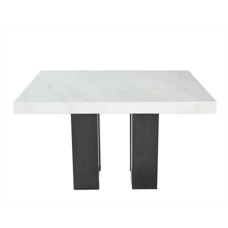 Pemberly Row White Marble Top Rectanglular Counter Height Dining Table