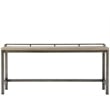 Pemberly Row Console Table with 3 Stools in Gray Metal with Wood Top