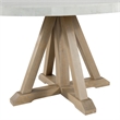 Pemberly Row Contemporary Round Dining Table in White and Natural