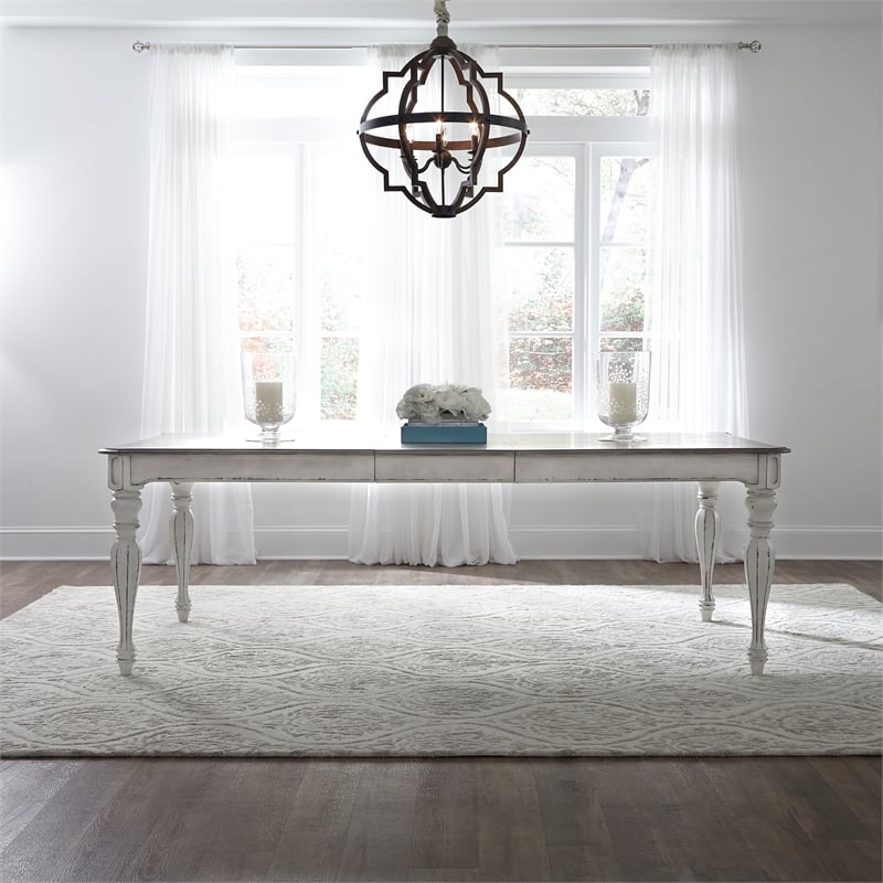 Pemberly Row Contemporary Magnolia Manor Long Rectangular Leg Table