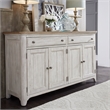 Pemberly Row Engineered Wood Farmhouse Reimagined White Server