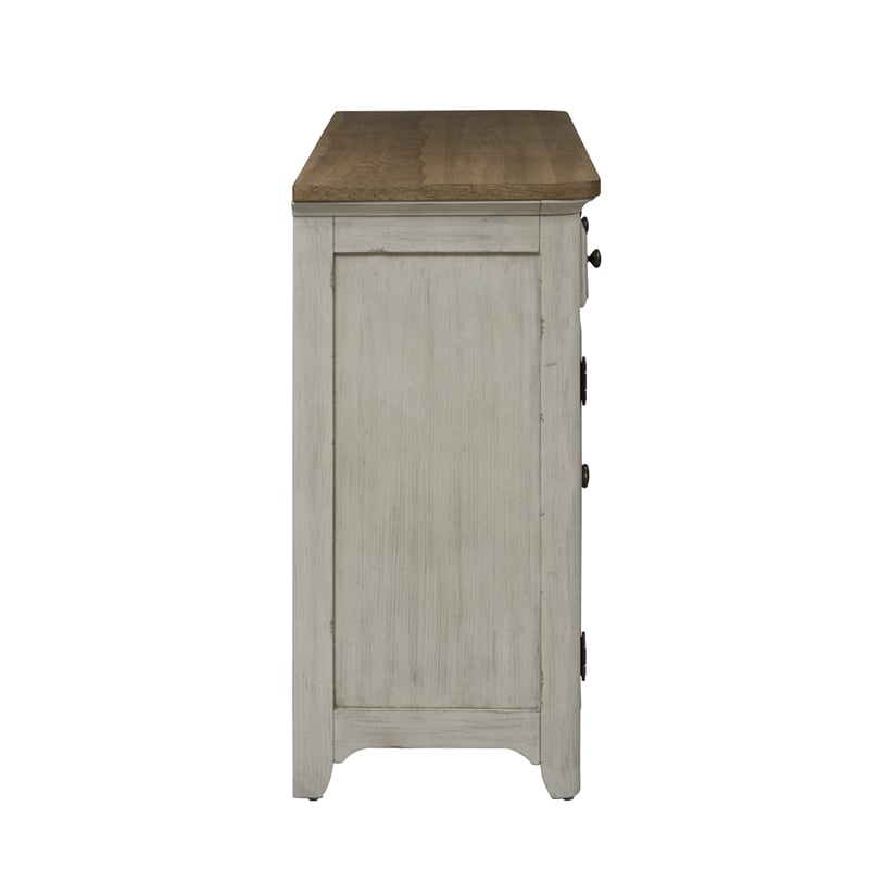 Pemberly Row Engineered Wood Farmhouse Reimagined White Server