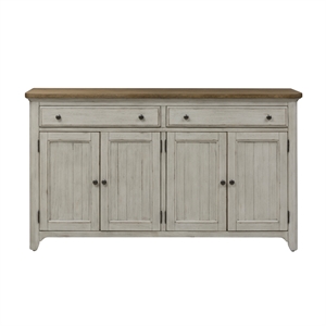 Pemberly Row Engineered Wood Farmhouse Reimagined White Server