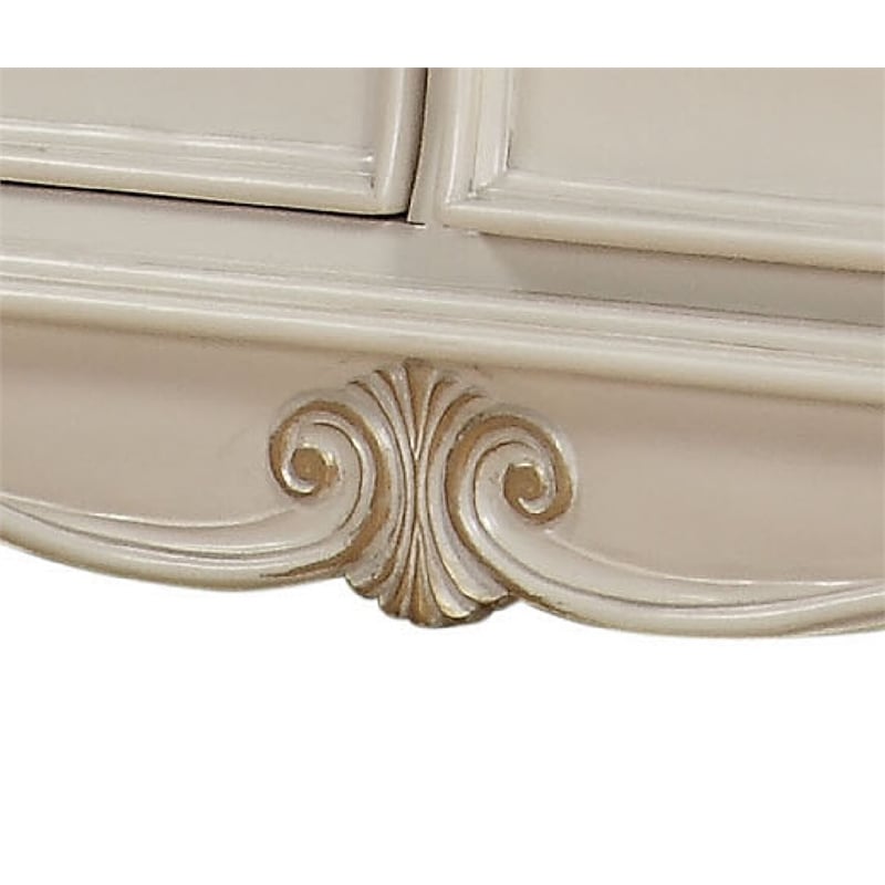 Pemberly Row Contemporary Wood Dresser in Pearl White Finish