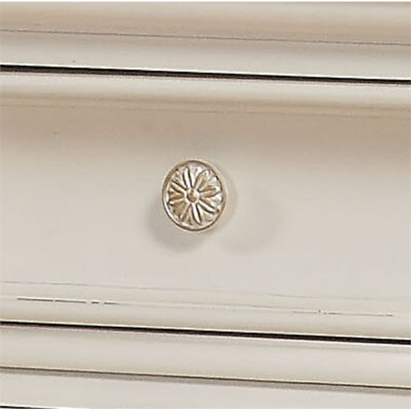 Pemberly Row Contemporary Wood Dresser in Pearl White Finish