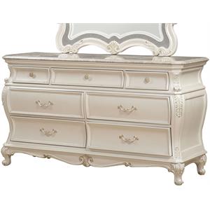Pemberly Row Contemporary Wood Dresser in Pearl White Finish