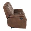 Pemberly Row Contemporary Brown Faux Leather Manual Reclining Sofa