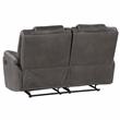 Pemberly Row Charcoal Faux Leather Manual Reclining Loveseat