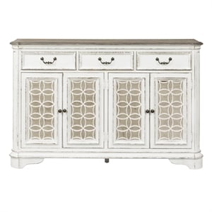 Pemberly Row Engineered Wood Contemporary Magnolia Manor White Hall Buffet