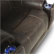 Pemberly Row Contemporary Brown Faux Leather Power Media Recliner