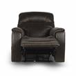 Pemberly Row Contemporary Brown Faux Leather Power Media Recliner