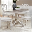 Pemberly Row Contemporary Magnolia Manor White Pedestal Table