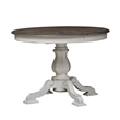 Pemberly Row Contemporary Magnolia Manor White Pedestal Table