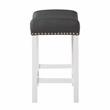 Pemberly Row Contemporary Wood White Kitchen Island 3-Piece Set