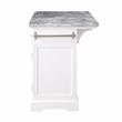 Pemberly Row Contemporary Wood White Kitchen Island 3-Piece Set