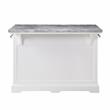 Pemberly Row Contemporary Wood White Kitchen Island 3-Piece Set