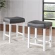Pemberly Row Contemporary Wood White Kitchen Island 3-Piece Set