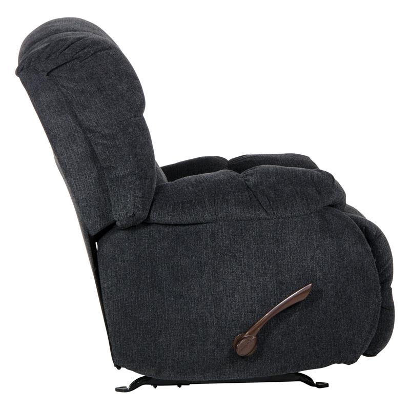 Pemberly Row Rocker Recliner in Slate Gray Polyester Chenile Fabric