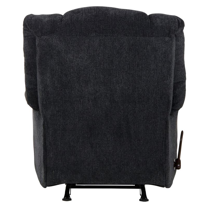 Pemberly Row Rocker Recliner in Slate Gray Polyester Chenile Fabric