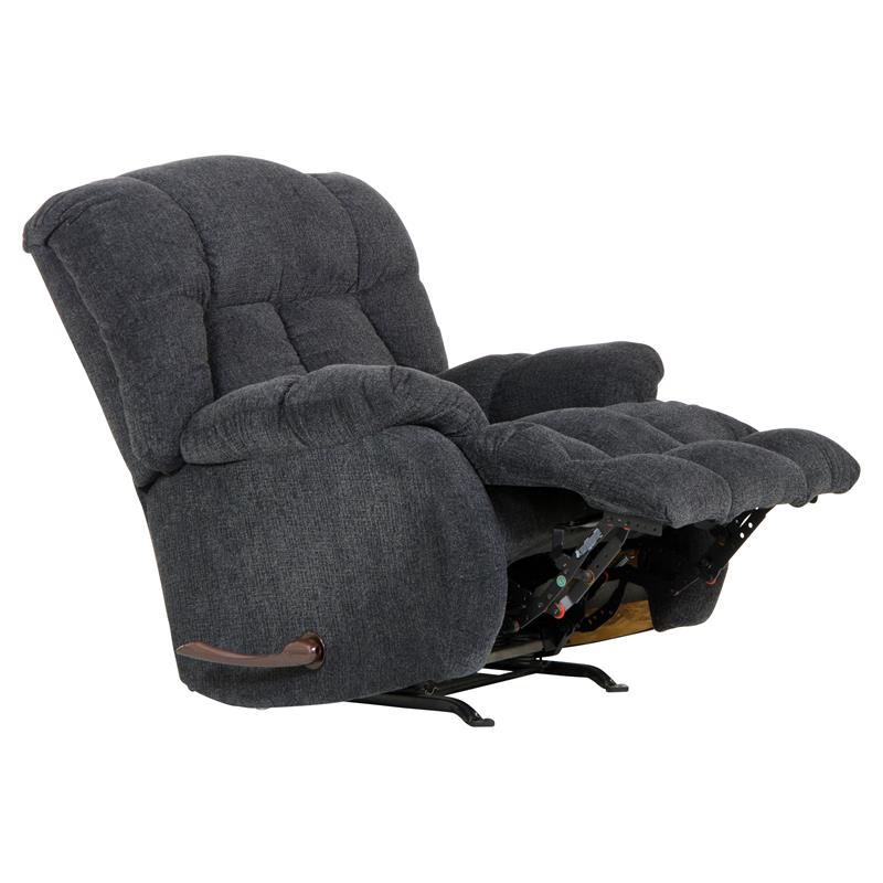 Pemberly Row Rocker Recliner in Slate Gray Polyester Chenile Fabric